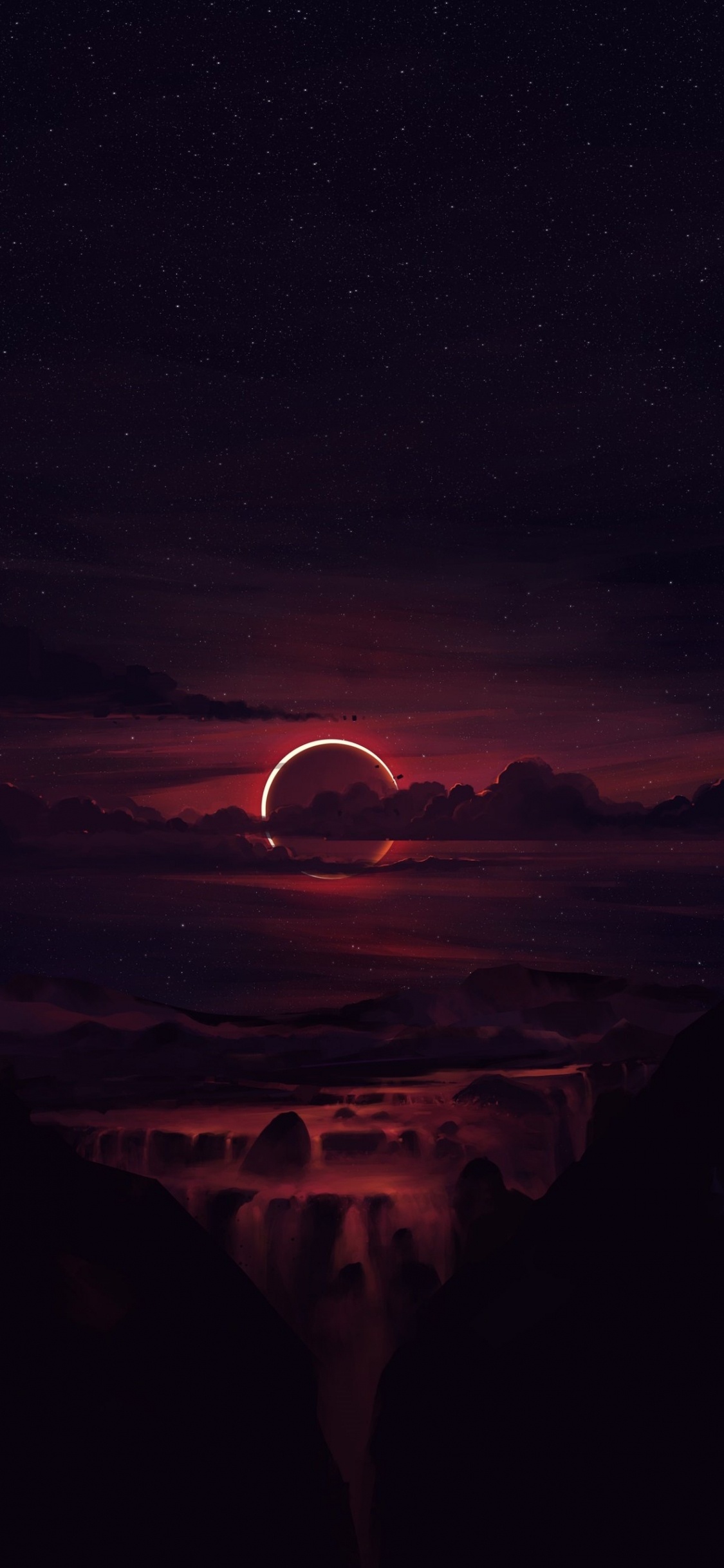 Atmosphäre, Wasser, Cloud, Afterglow, Naturlandschaft. Wallpaper in 1125x2436 Resolution