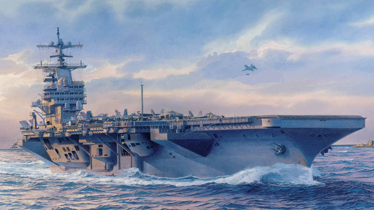 Flugzeugträger, Schiff, USS George HW Bush, Kriegsschiff, Marine-Schiff. Wallpaper in 1280x720 Resolution