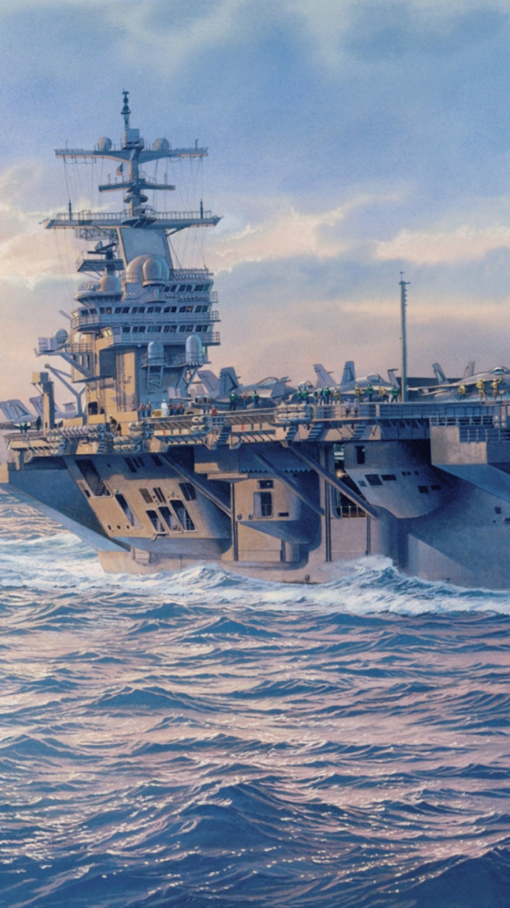Flugzeugträger, Schiff, USS George HW Bush, Kriegsschiff, Marine-Schiff. Wallpaper in 720x1280 Resolution