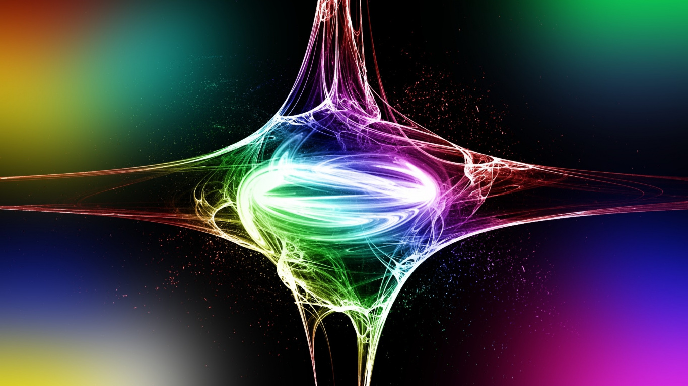 Green Blue and Purple Light. Wallpaper in 1366x768 Resolution