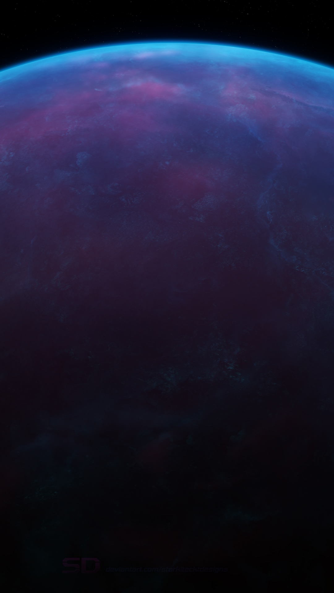 Blue and Green Planet With Black Background. Wallpaper in 1080x1920 Resolution