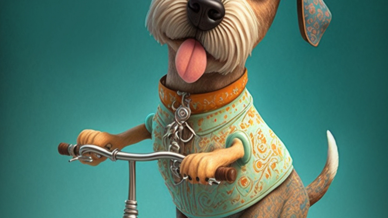 Perro de Compañía, Gran Danés, Neumatico, Rueda, Bicicleta. Wallpaper in 1280x720 Resolution