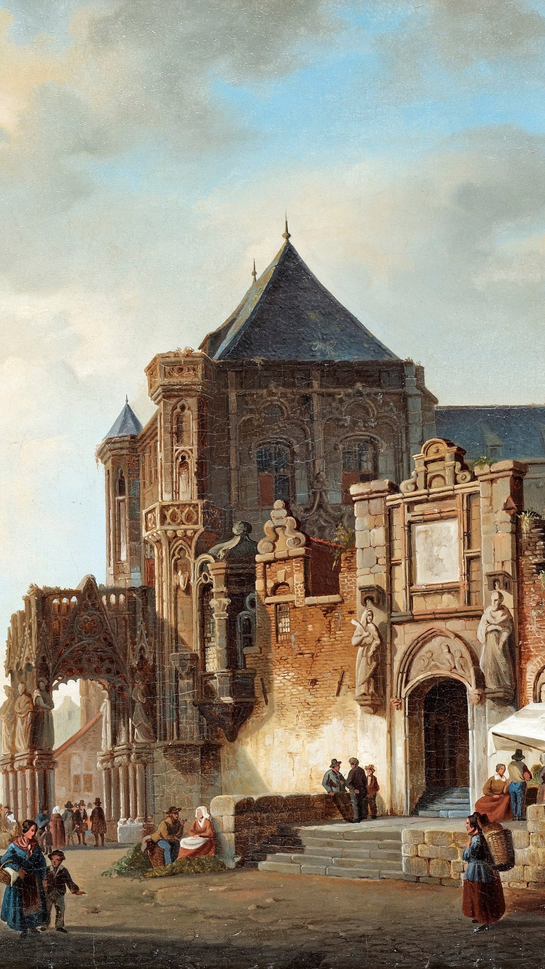 People Walking on Street Near Brown Concrete Building During Daytime. Wallpaper in 1080x1920 Resolution