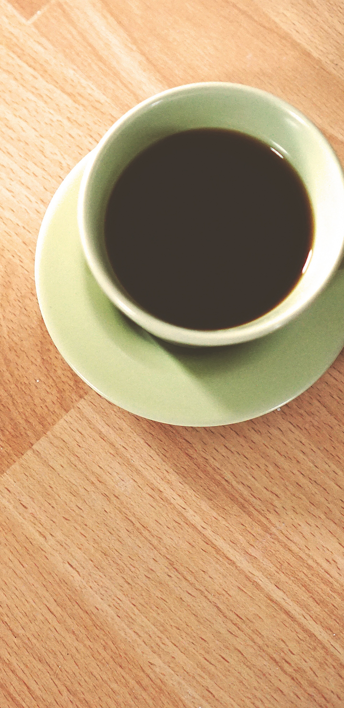 White Ceramic Mug on Brown Wooden Table. Wallpaper in 1440x2960 Resolution