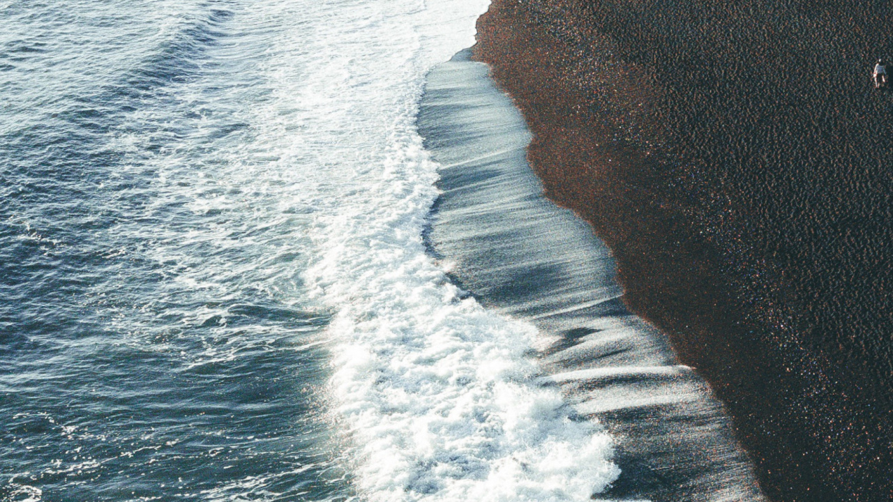 Reynisdrangar, Diamond Beach, Reynisfjara Beach, Beach, Sea. Wallpaper in 1280x720 Resolution