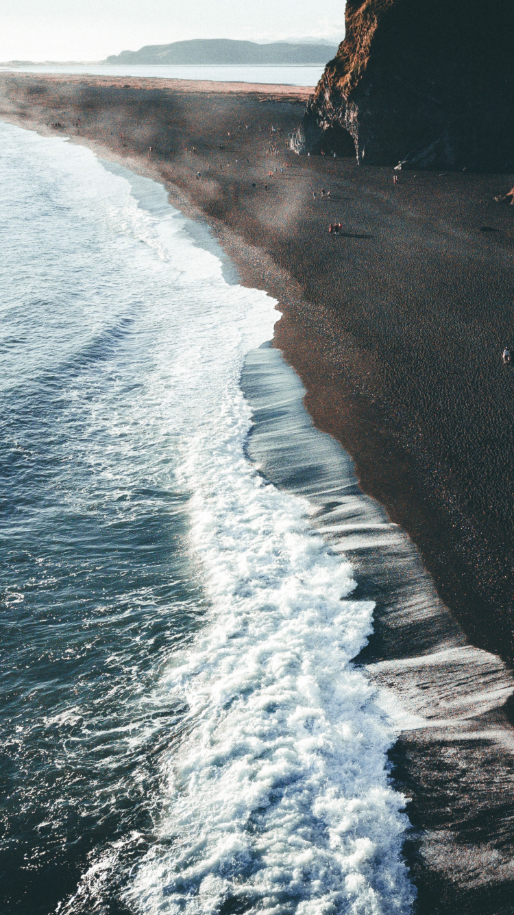 Reynisdrangar, Plage de Diamant, Plage de Reynis Fjara, Plage, Mer. Wallpaper in 750x1334 Resolution