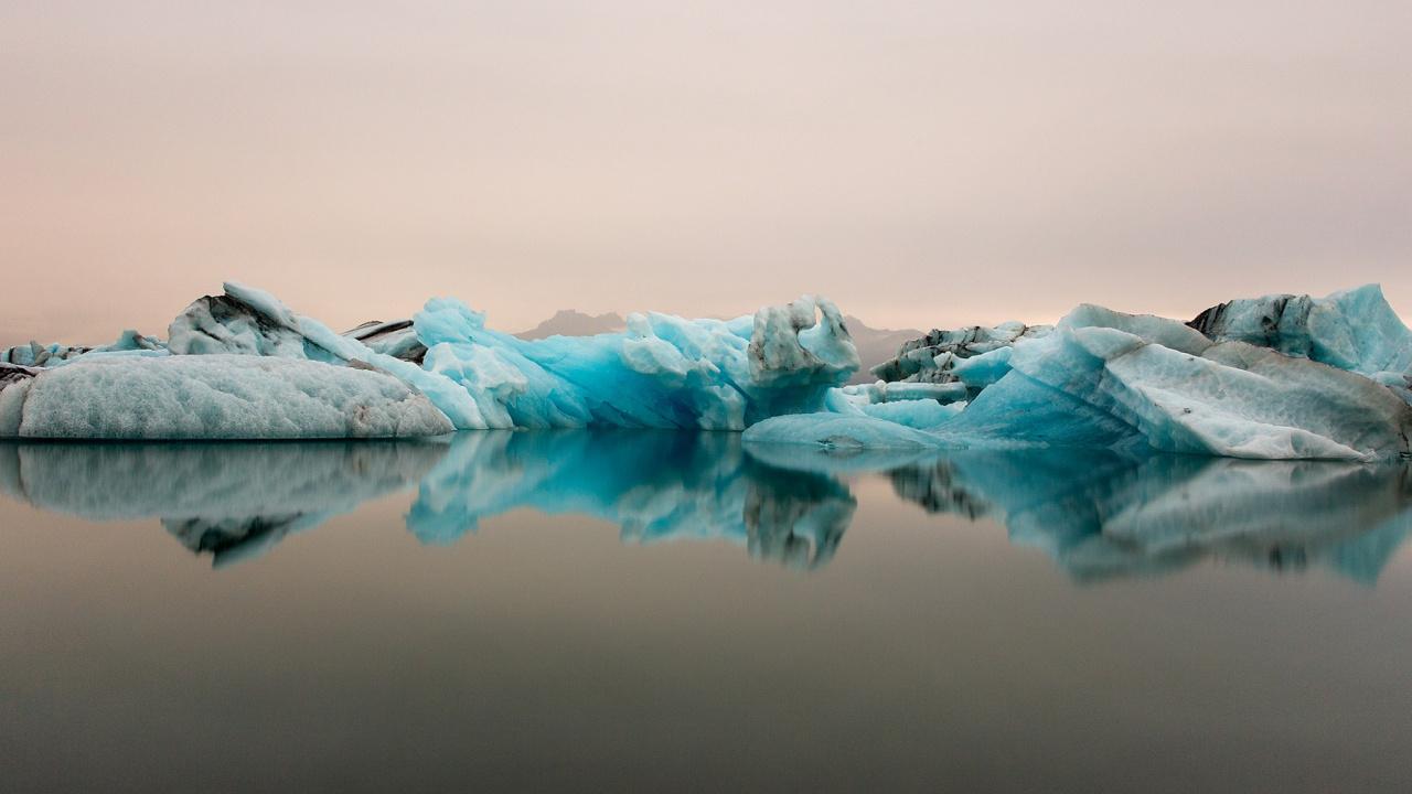 冰山, 冰川, 海冰的, 冷静, 极地冰盖 壁纸 1280x720 允许
