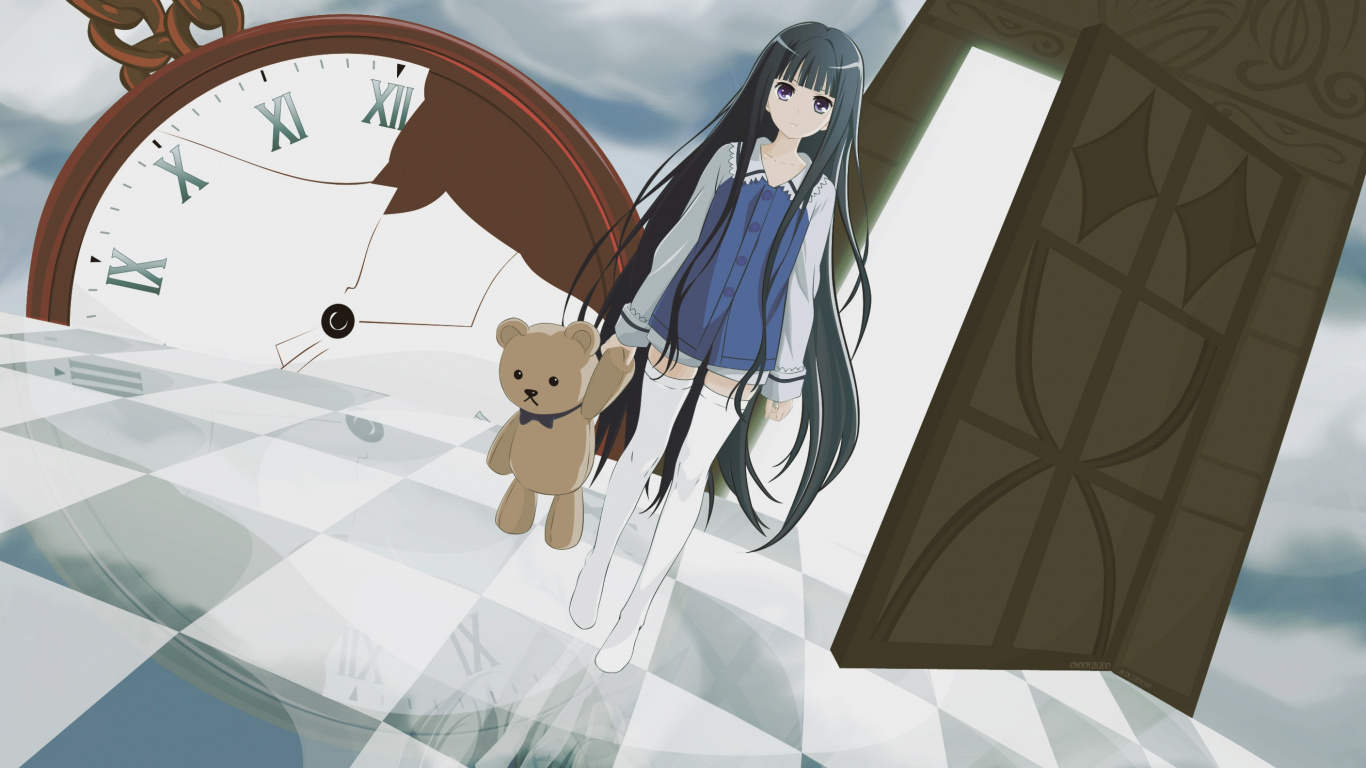 Girl in White Dress Anime Character. Wallpaper in 1366x768 Resolution