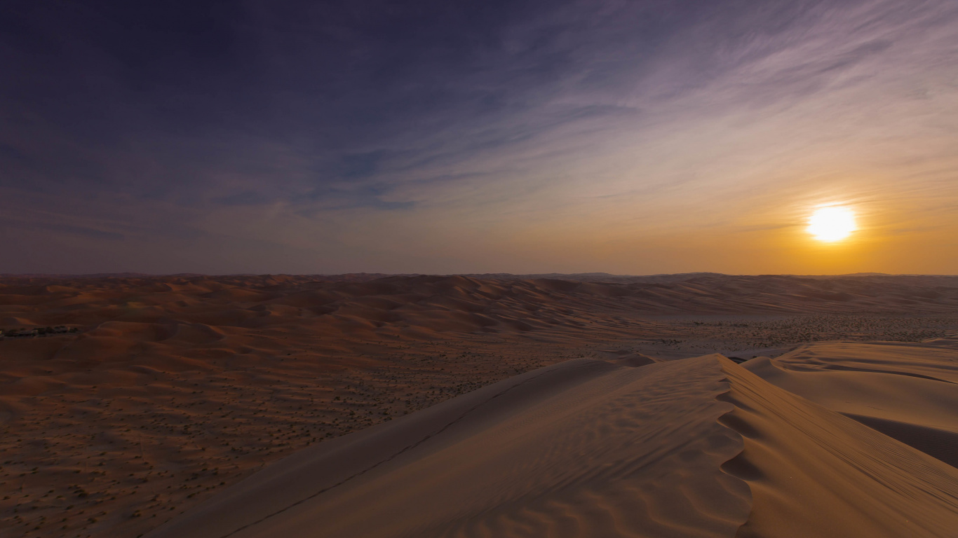 Desert Under White Cloudy Sky During Daytime. Wallpaper in 1366x768 Resolution