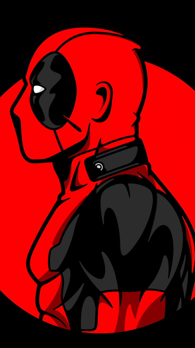 Ilustración de Mickey Mouse Rojo y Negro. Wallpaper in 750x1334 Resolution