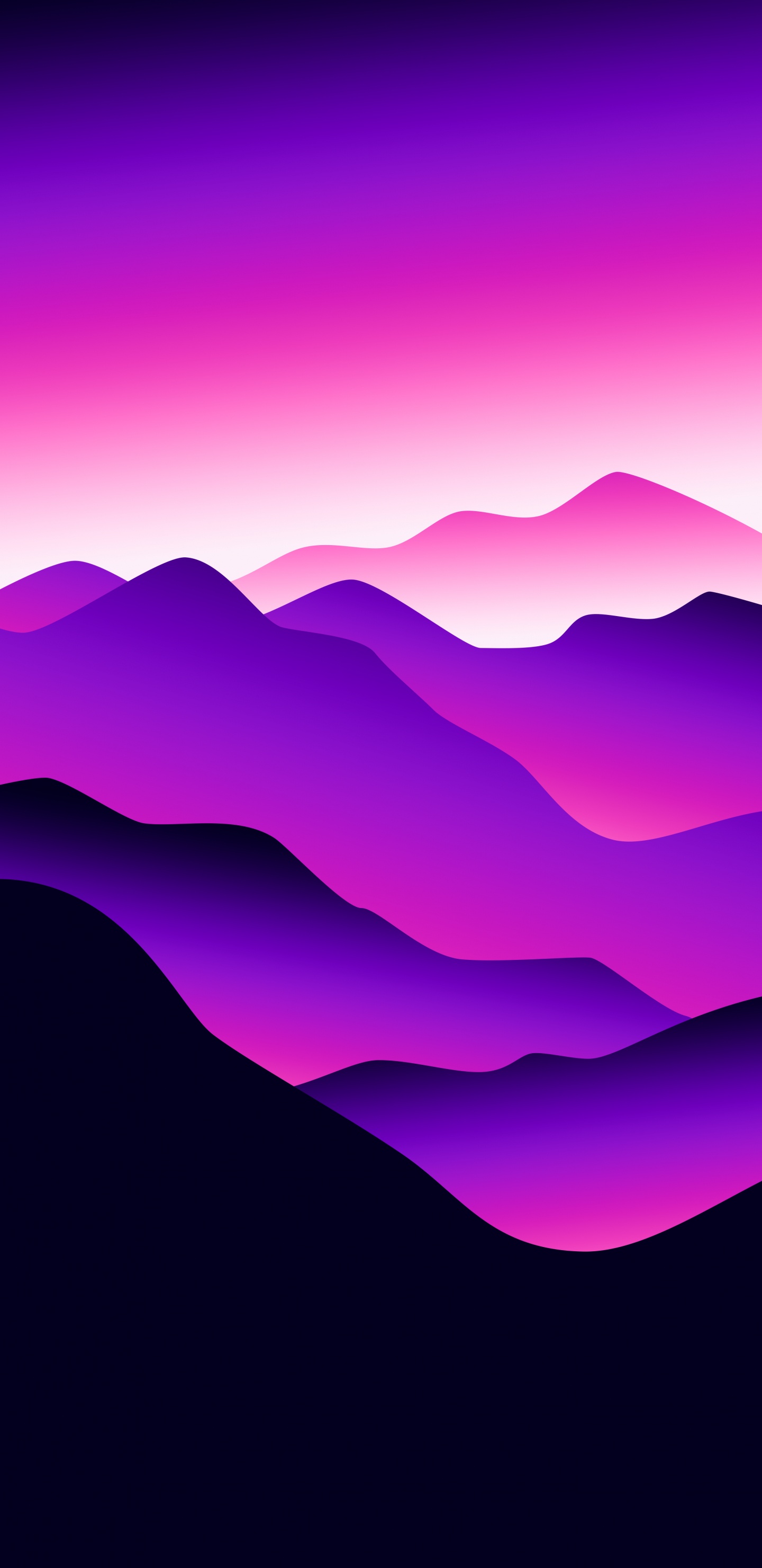 Atmosphere, Mountain, Purple, Natural Landscape, Afterglow. Wallpaper in 1440x2960 Resolution