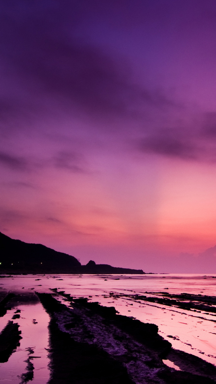 大海, 地平线, 天空, 晚上, 黄昏 壁纸 750x1334 允许