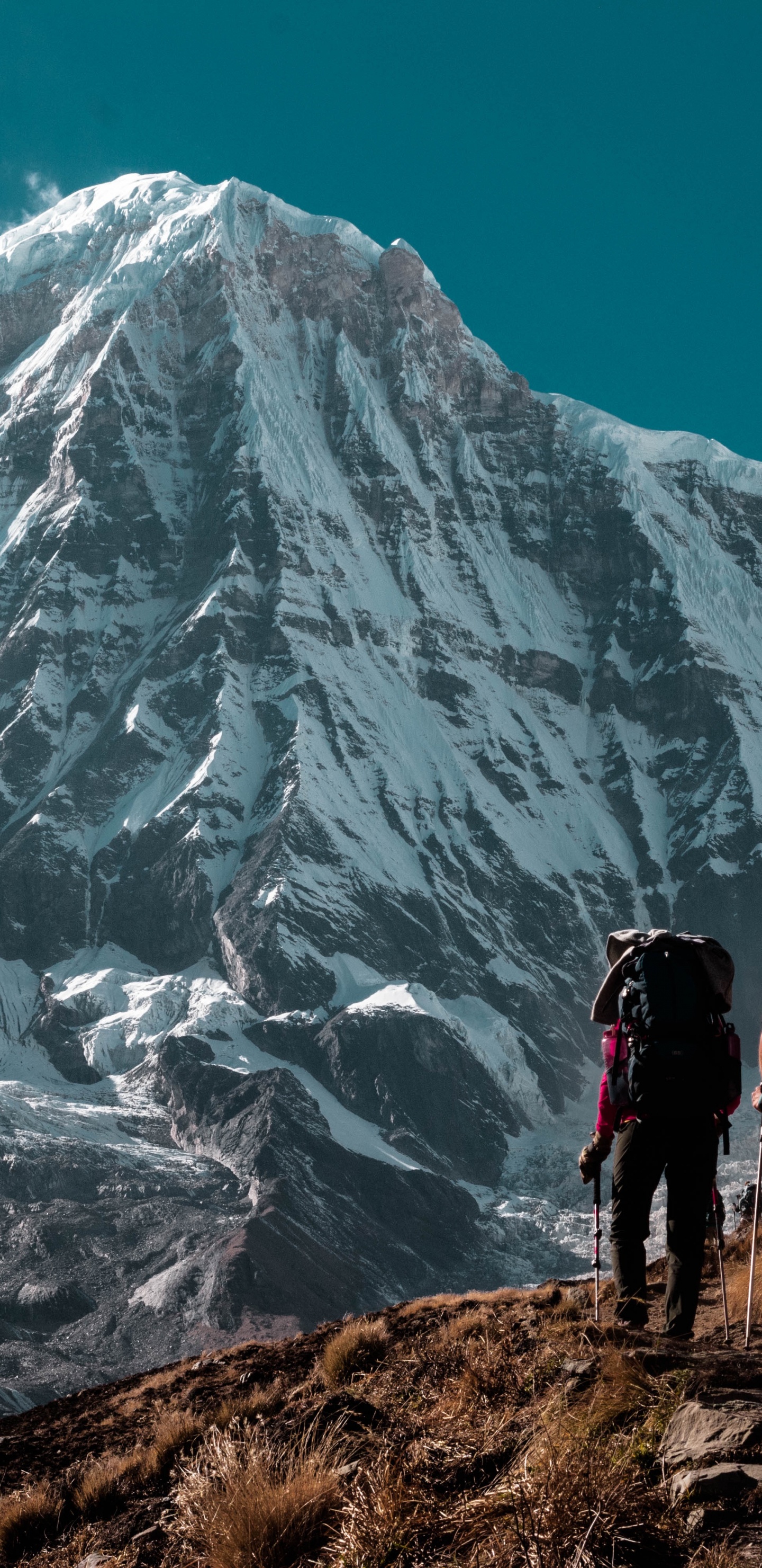 Les Reliefs Montagneux, Ciel, Trekking, Gamme de Montagne, Glacier. Wallpaper in 1440x2960 Resolution
