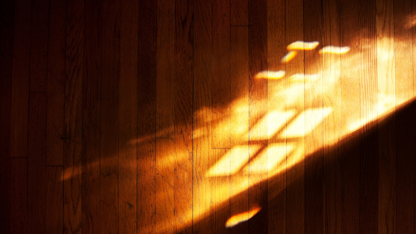 Silueta de Persona de Pie Sobre un Piso de Madera Marrón. Wallpaper in 1366x768 Resolution