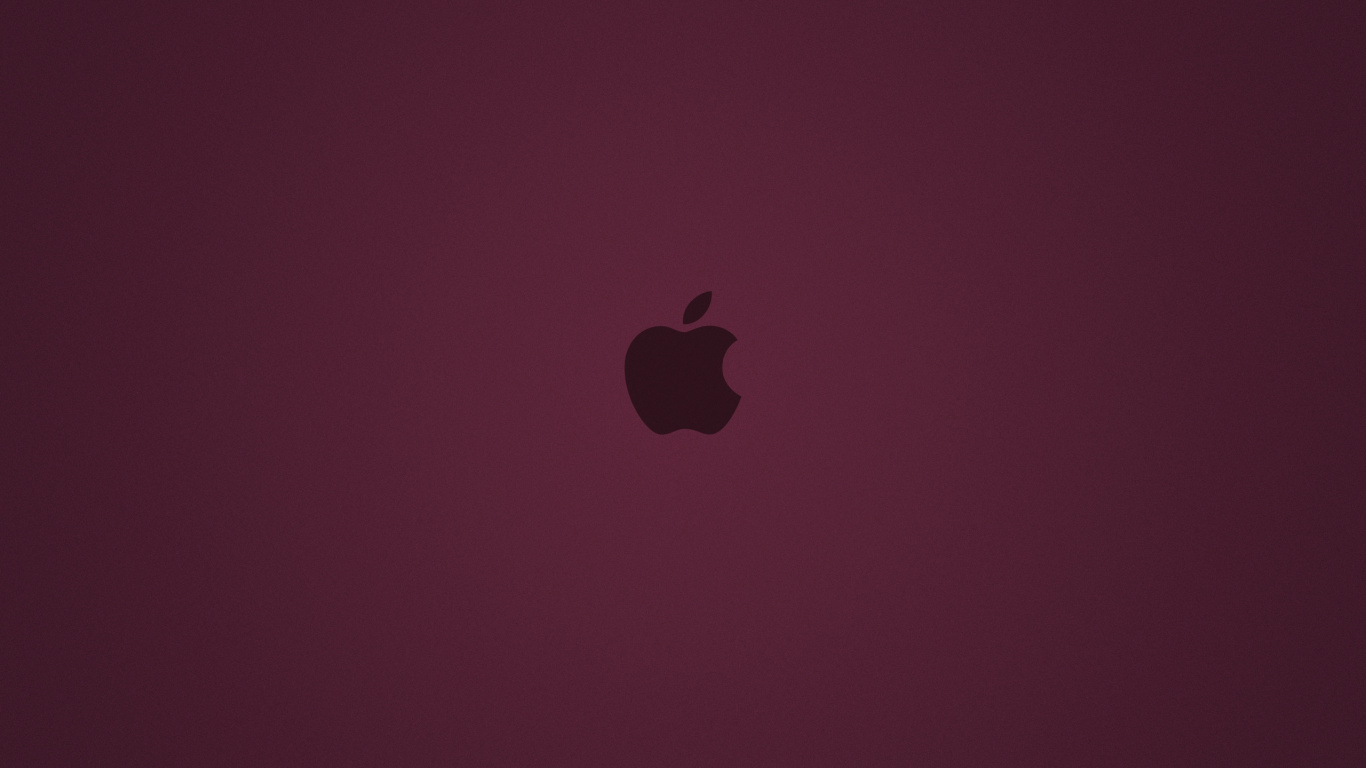 Rotes Apfellogo Mit Rotem Hintergrund. Wallpaper in 1366x768 Resolution