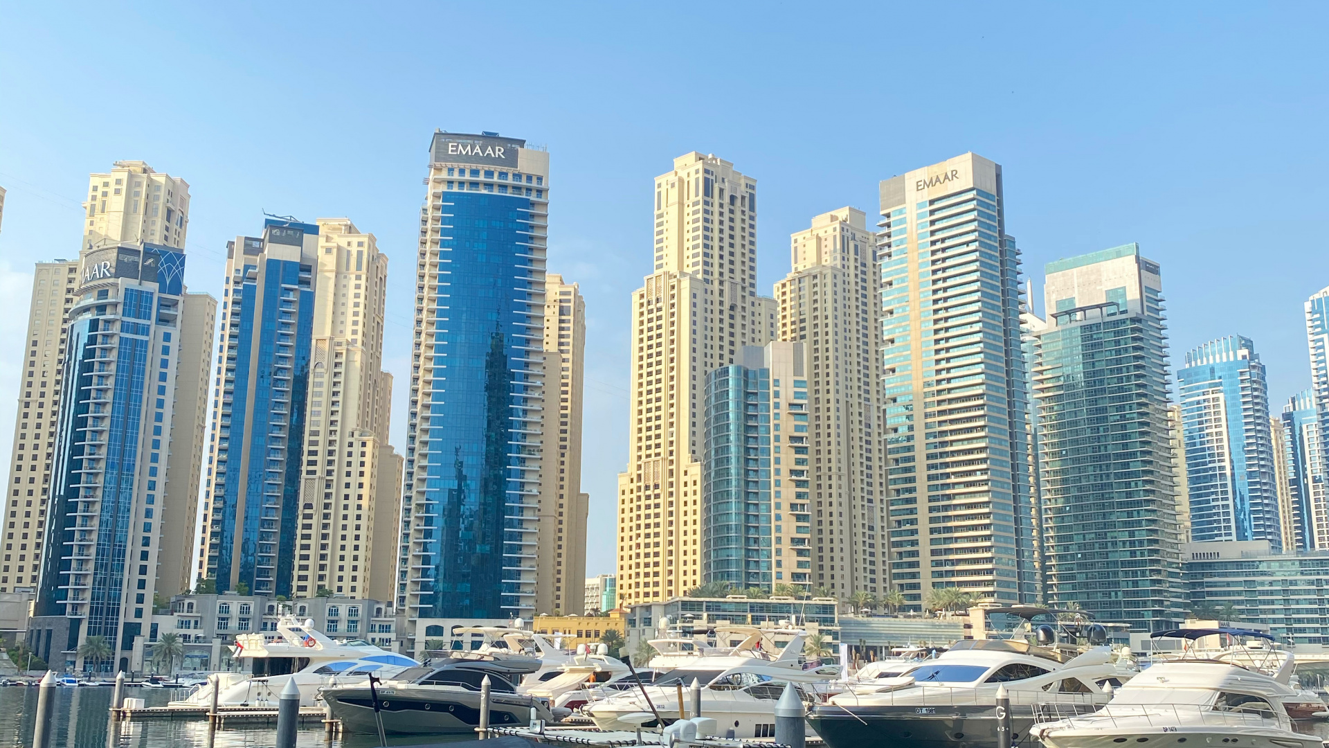 Marina, Tower Block, Watercraft, Metropolis, City. Wallpaper in 1920x1080 Resolution