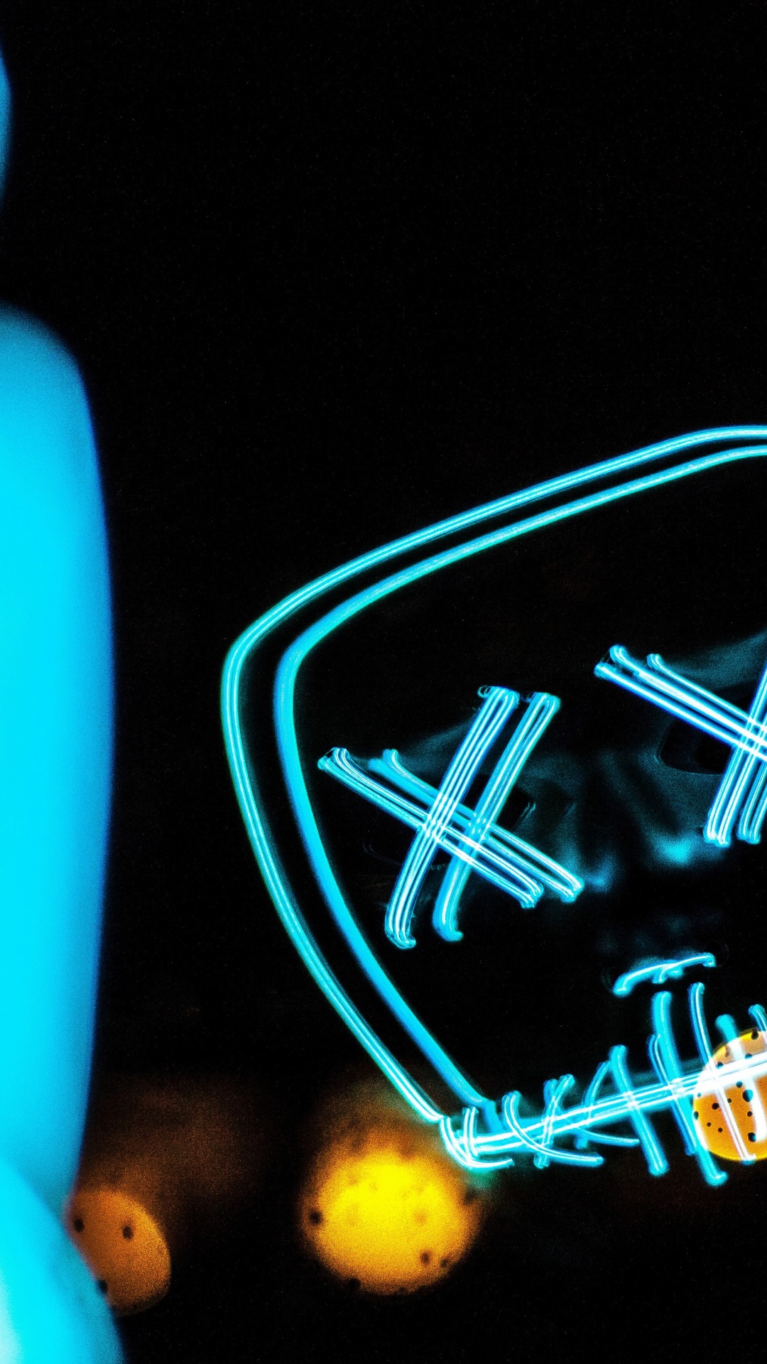 Azul, Luz, Turquesa, Neon, Dedo. Wallpaper in 1080x1920 Resolution