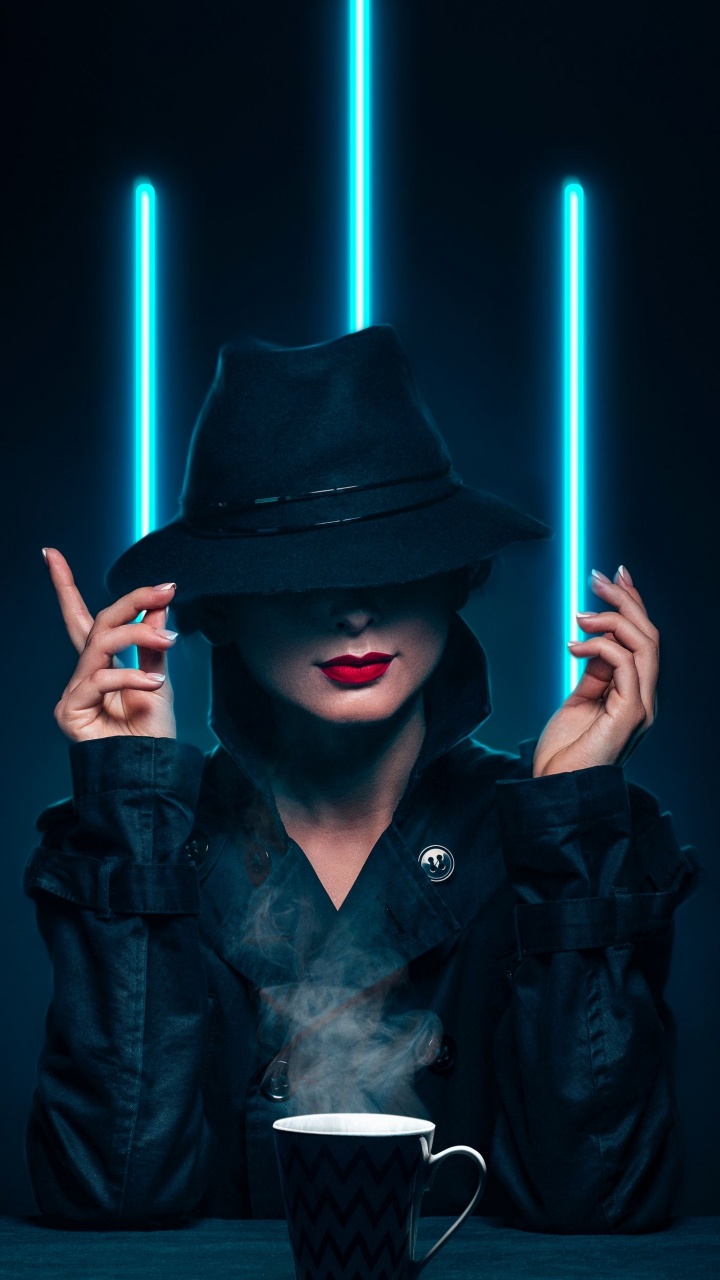 Hat, Light, Sun Hat, Purple, Lighting. Wallpaper in 720x1280 Resolution