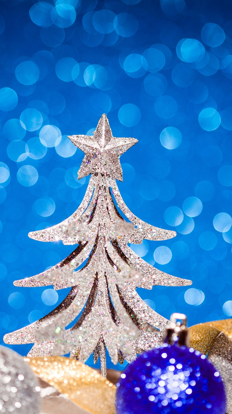 El Día De Navidad, Nochevieja, Azul, Navidad, Adorno de Navidad. Wallpaper in 750x1334 Resolution