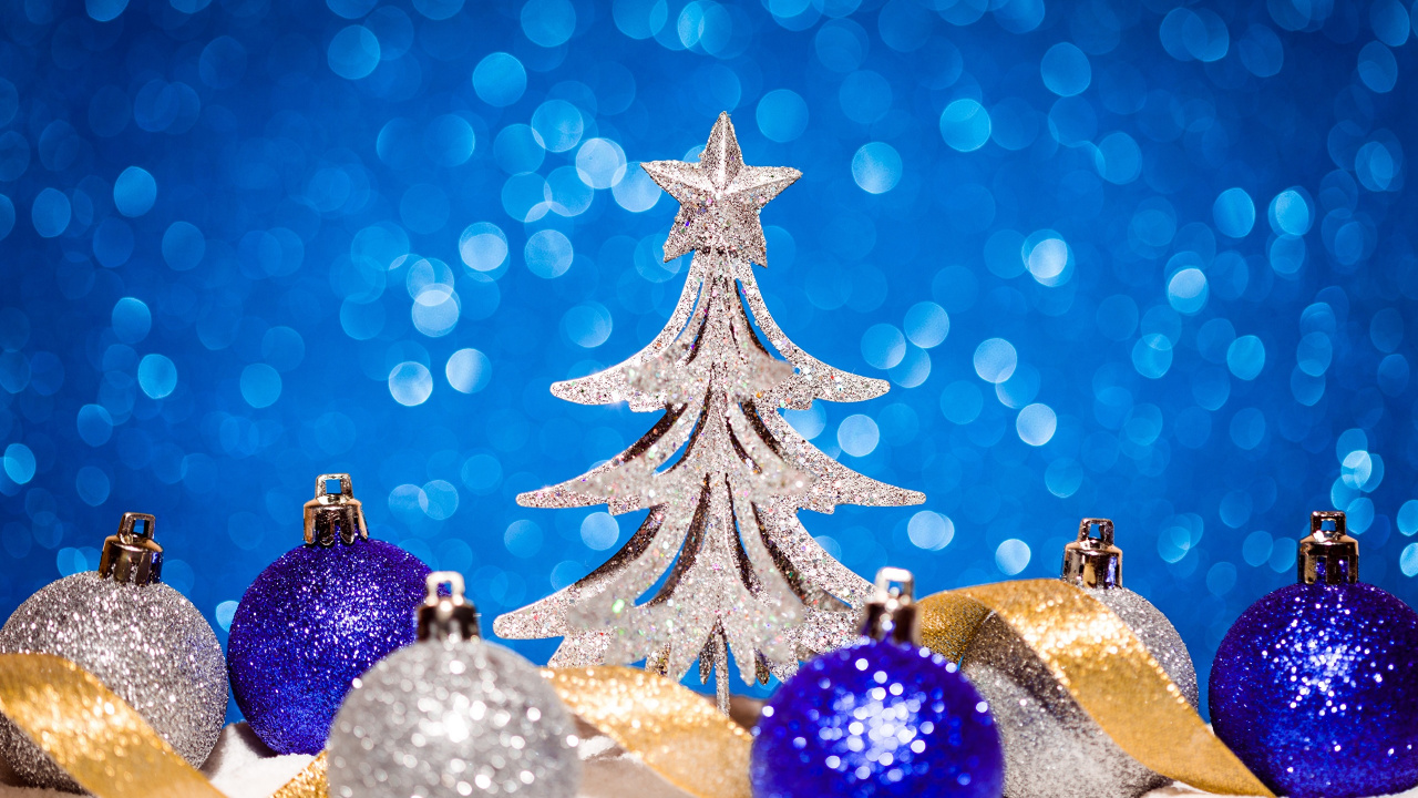 Christmas Tree, Christmas Day, New Year, Blue, Christmas. Wallpaper in 1280x720 Resolution