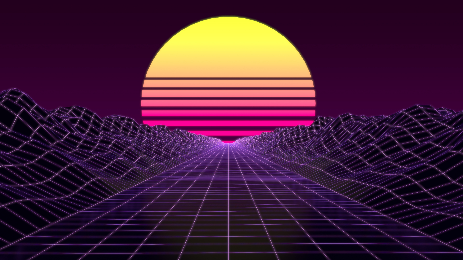 Synthwave, 紫色的, 紫罗兰色, 光, 品红色 壁纸 1920x1080 允许