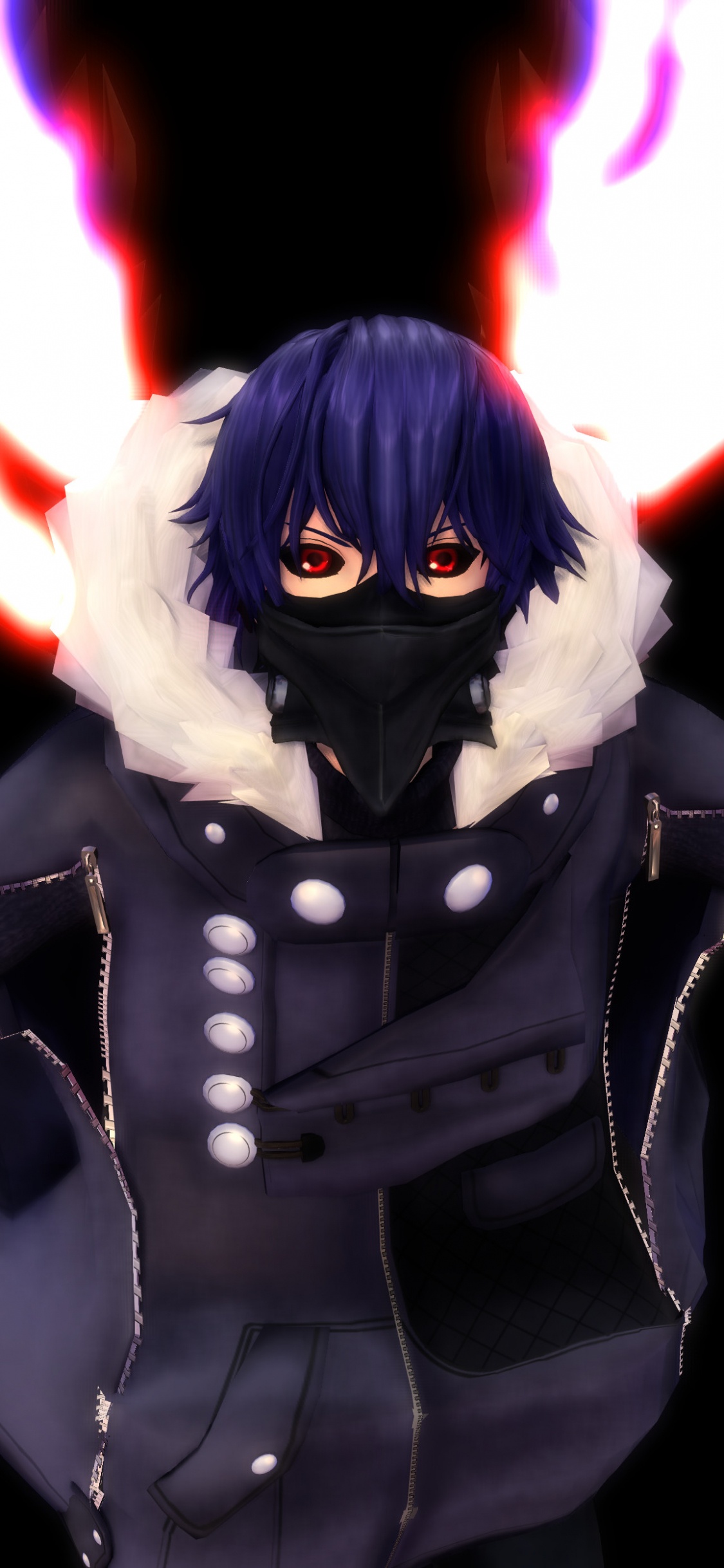 Schwarz-Weiß-Roboter Mit Rauch. Wallpaper in 1125x2436 Resolution