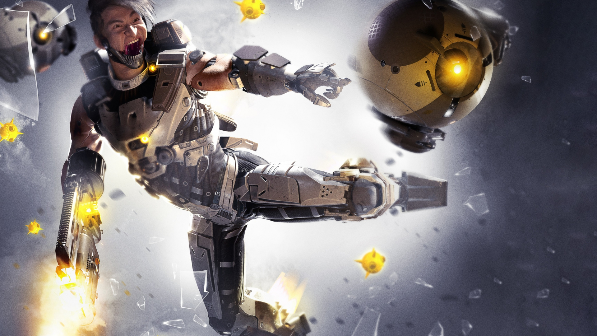 Lawbreakers, Shooter Game, Light, Helmet, Yellow. Wallpaper in 1920x1080 Resolution