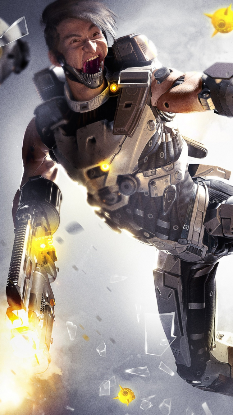 Lawbreakers, Shooter Game, Light, Helmet, Yellow. Wallpaper in 750x1334 Resolution