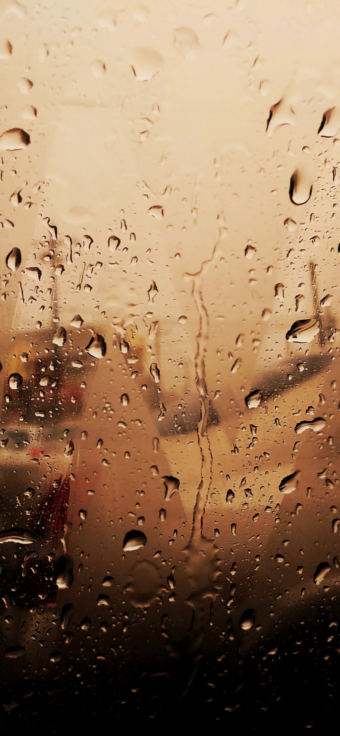 Water Droplets on Glass Window. Wallpaper in 1125x2436 Resolution