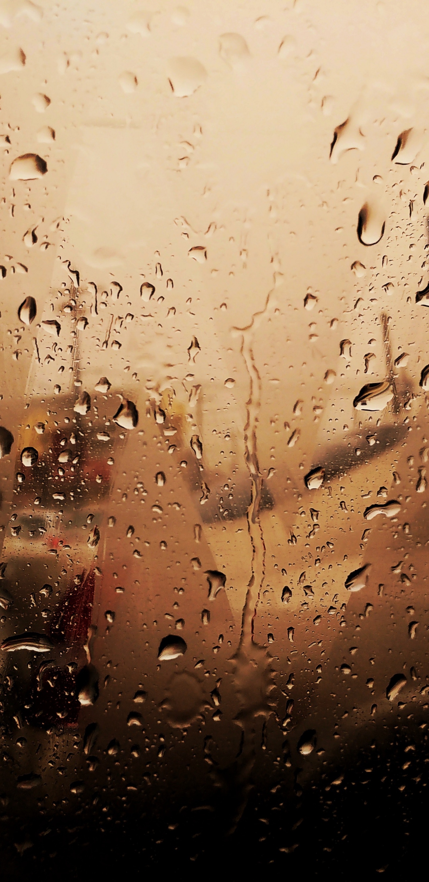 Water Droplets on Glass Window. Wallpaper in 1440x2960 Resolution