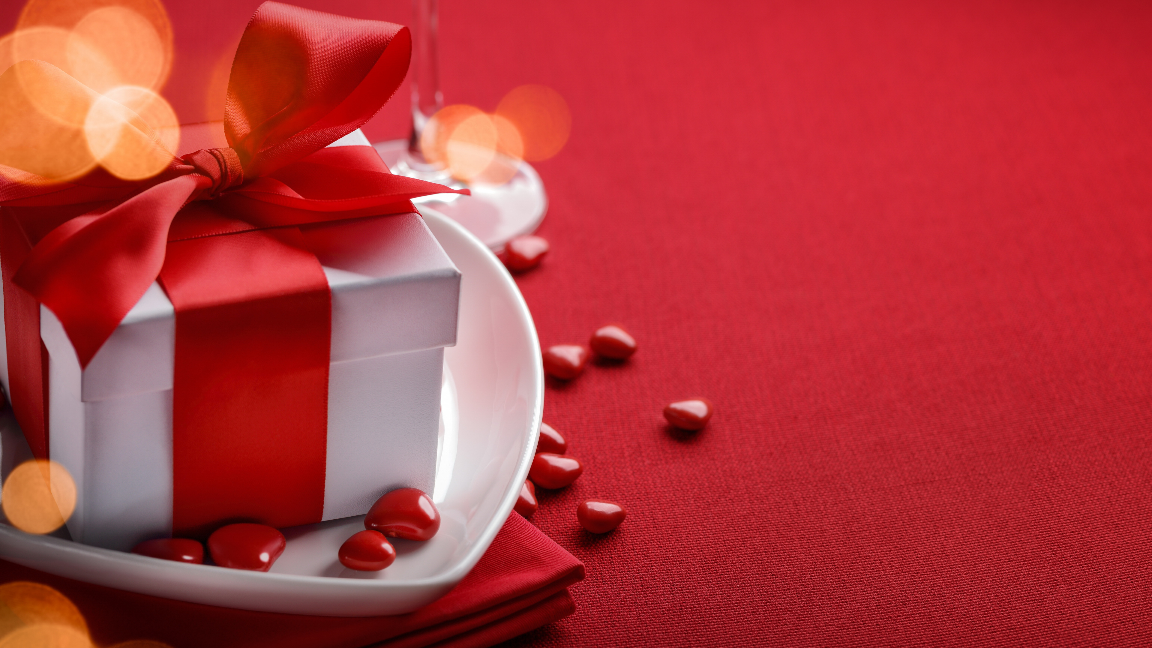 le Jour de Valentines, Cadeau, Cœur, Red, Ruban. Wallpaper in 3840x2160 Resolution