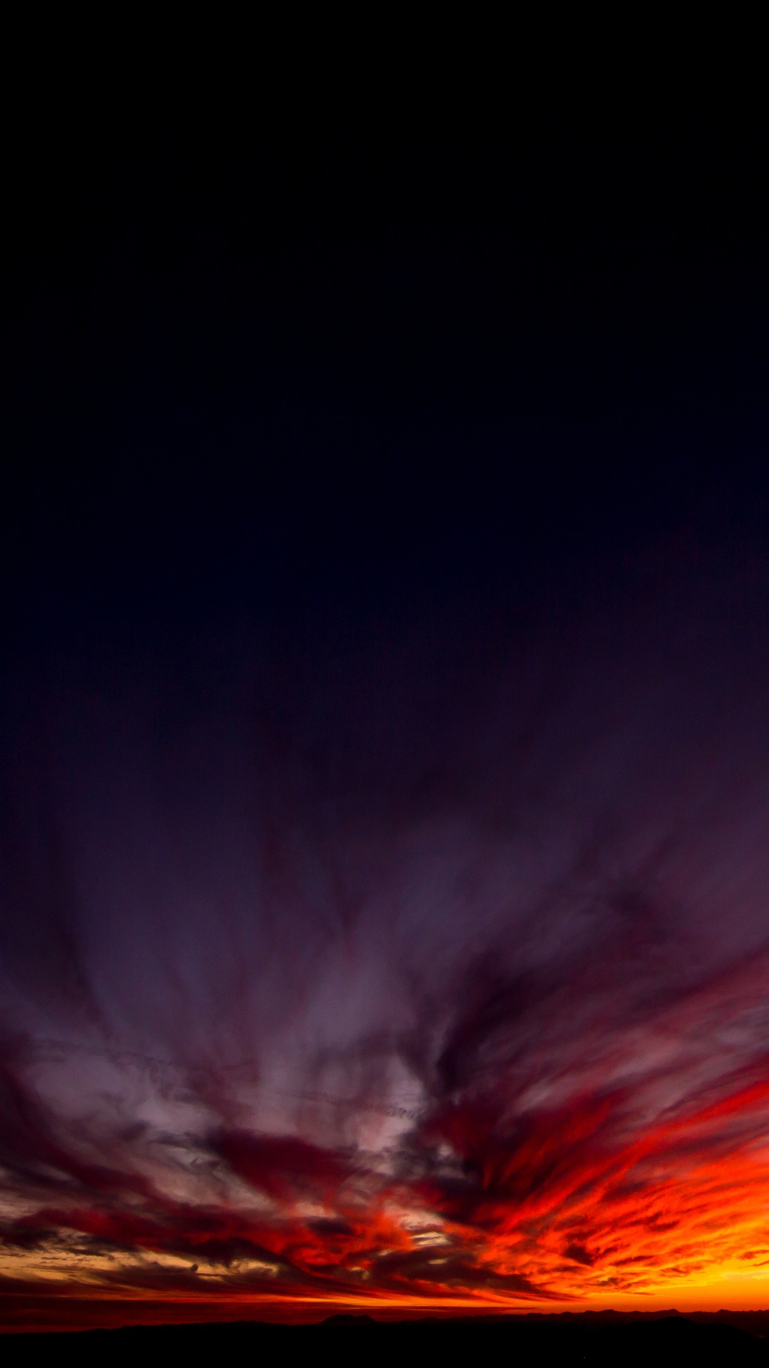 日落, 晚上, 余辉, 地平线, 性质 壁纸 1080x1920 允许