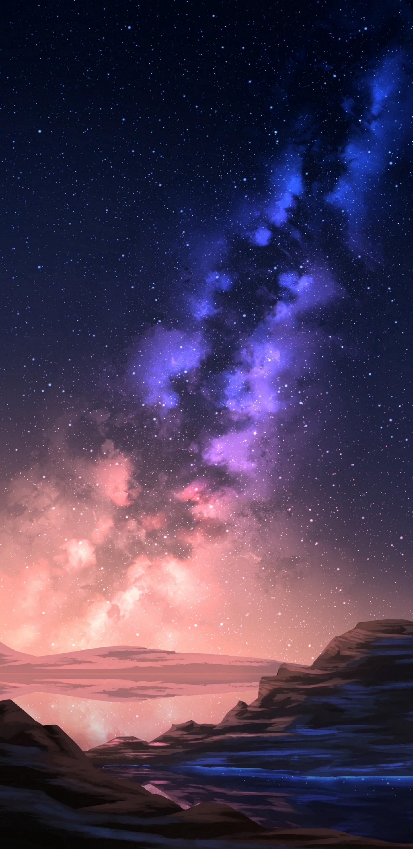 Cielo de la Noche, Estrella, Aurora, Ambiente, Objeto Astronómico. Wallpaper in 1440x2960 Resolution