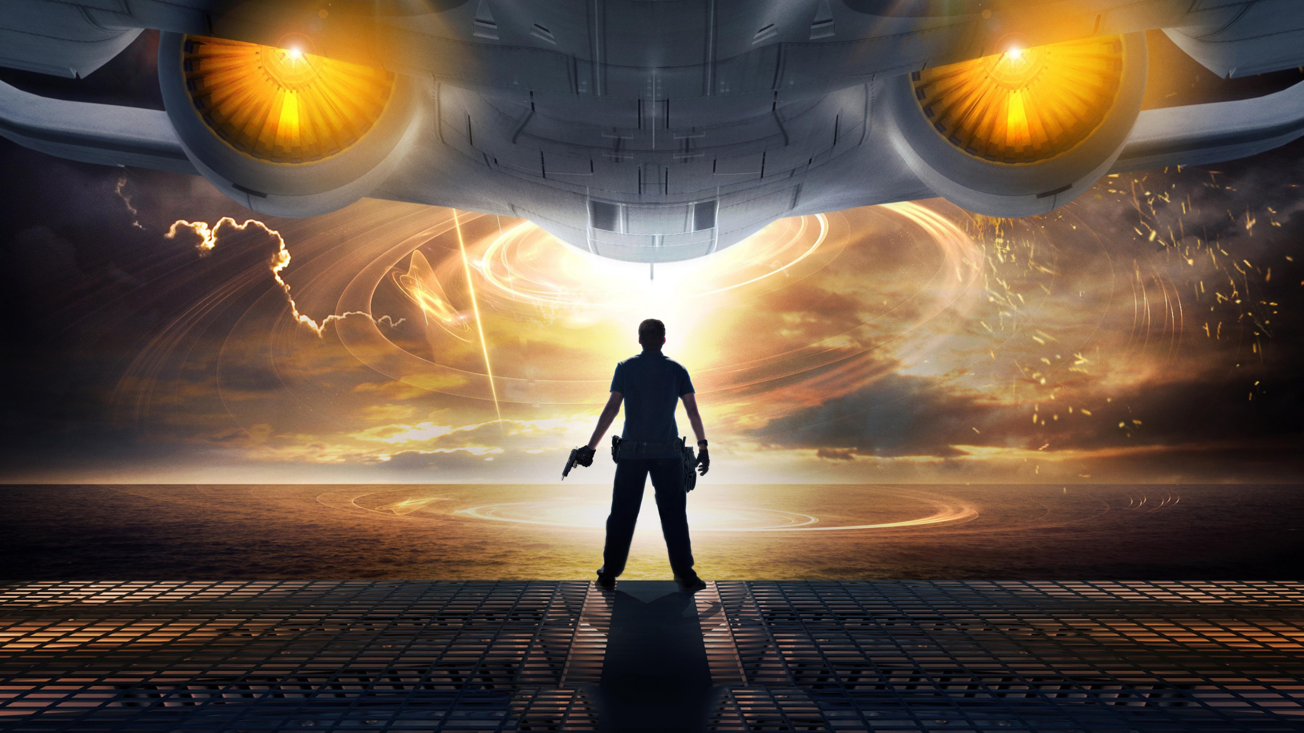 Man and Woman Standing on The Ground Under The Sun. Wallpaper in 2560x1440 Resolution