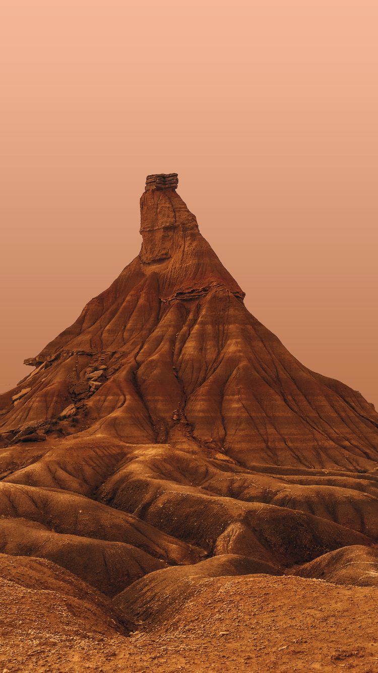 Bardenas Reales, Mountainous Landforms, Natural Environment, Rock, Butte. Wallpaper in 750x1334 Resolution