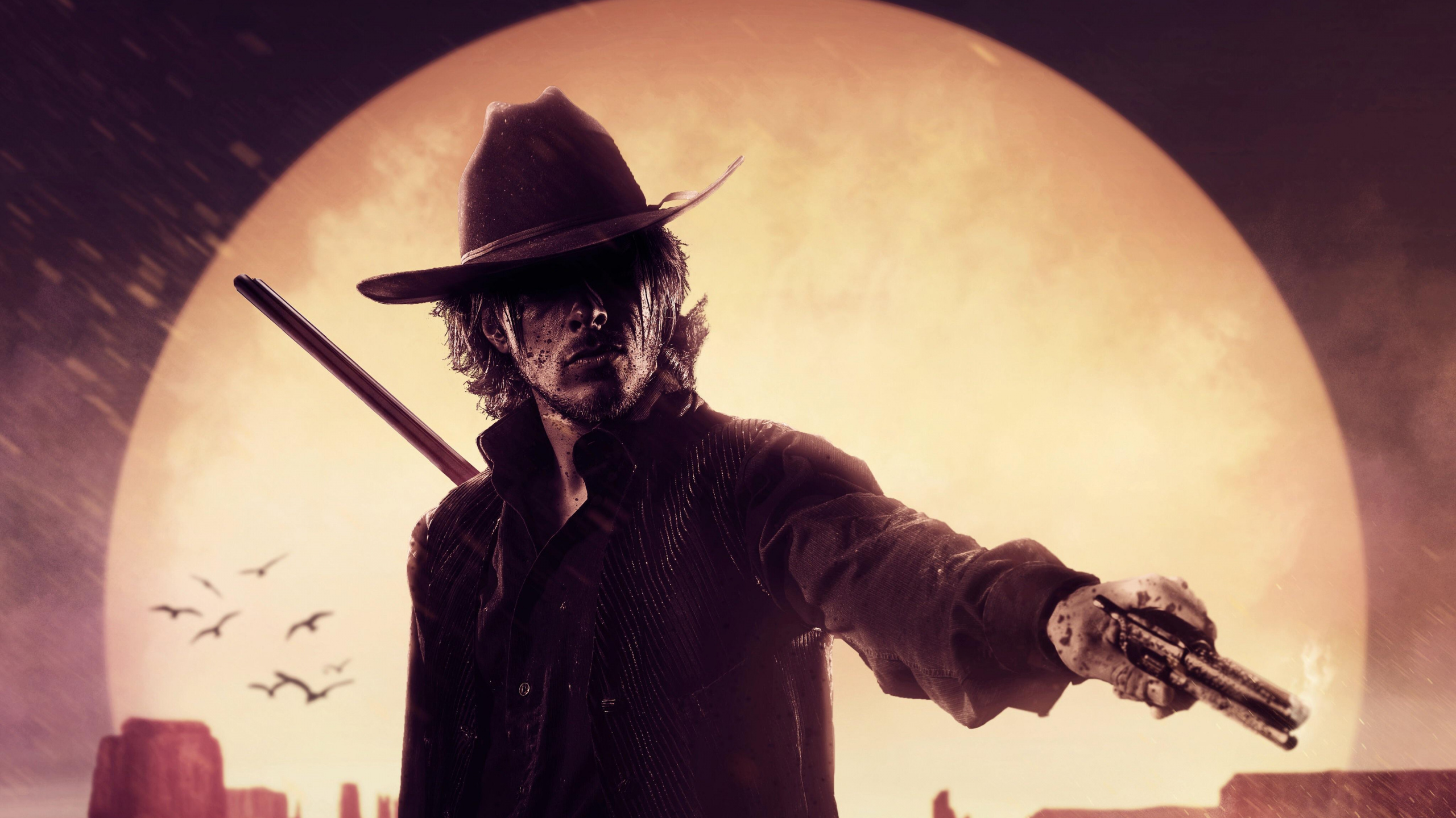 Red Dead Redemption 2, Red Dead Redemption, Ilustración, Pistolero, Espacio. Wallpaper in 2560x1440 Resolution