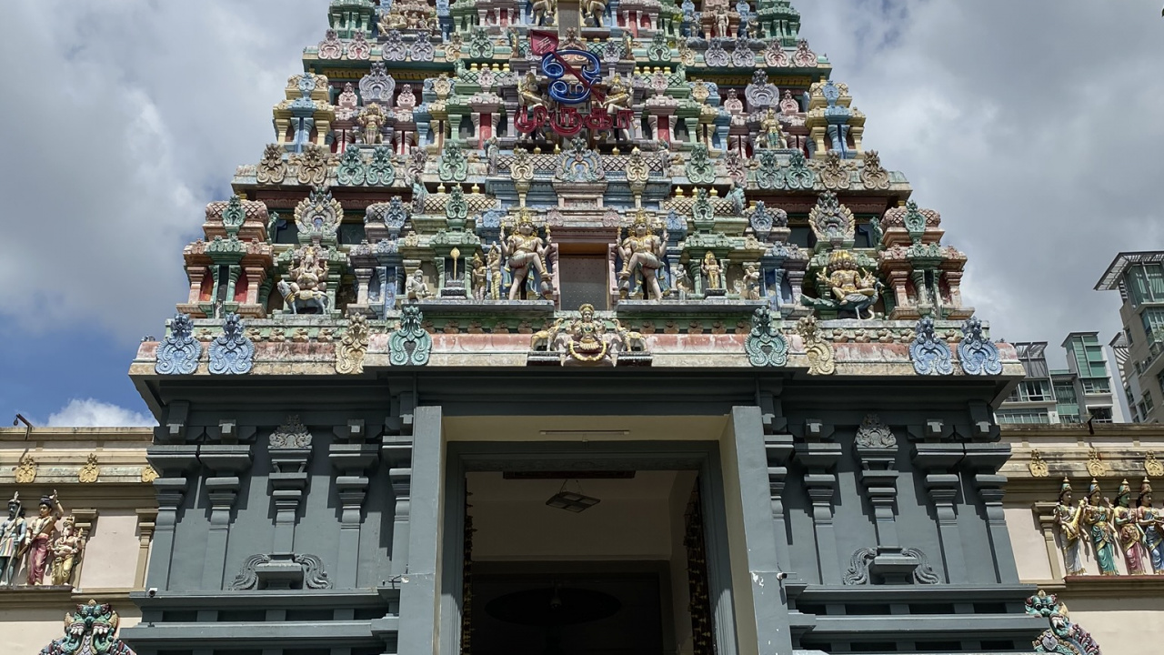 Singapour, Temple Sri Thendayuthapani, Architecture, Façade, Lieu de Culte. Wallpaper in 1280x720 Resolution