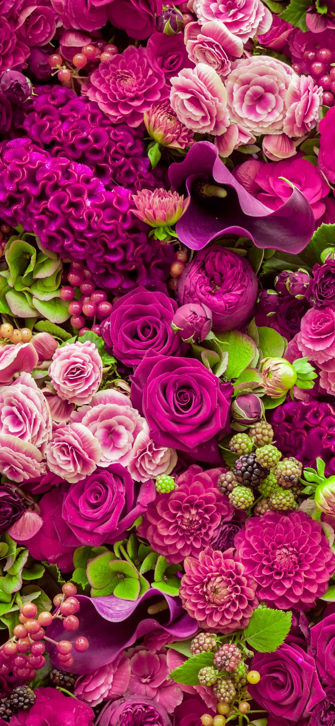 Beautiful Pink Flowers, Flower, Rose, Pink, Flower Bouquet. Wallpaper in 1125x2436 Resolution