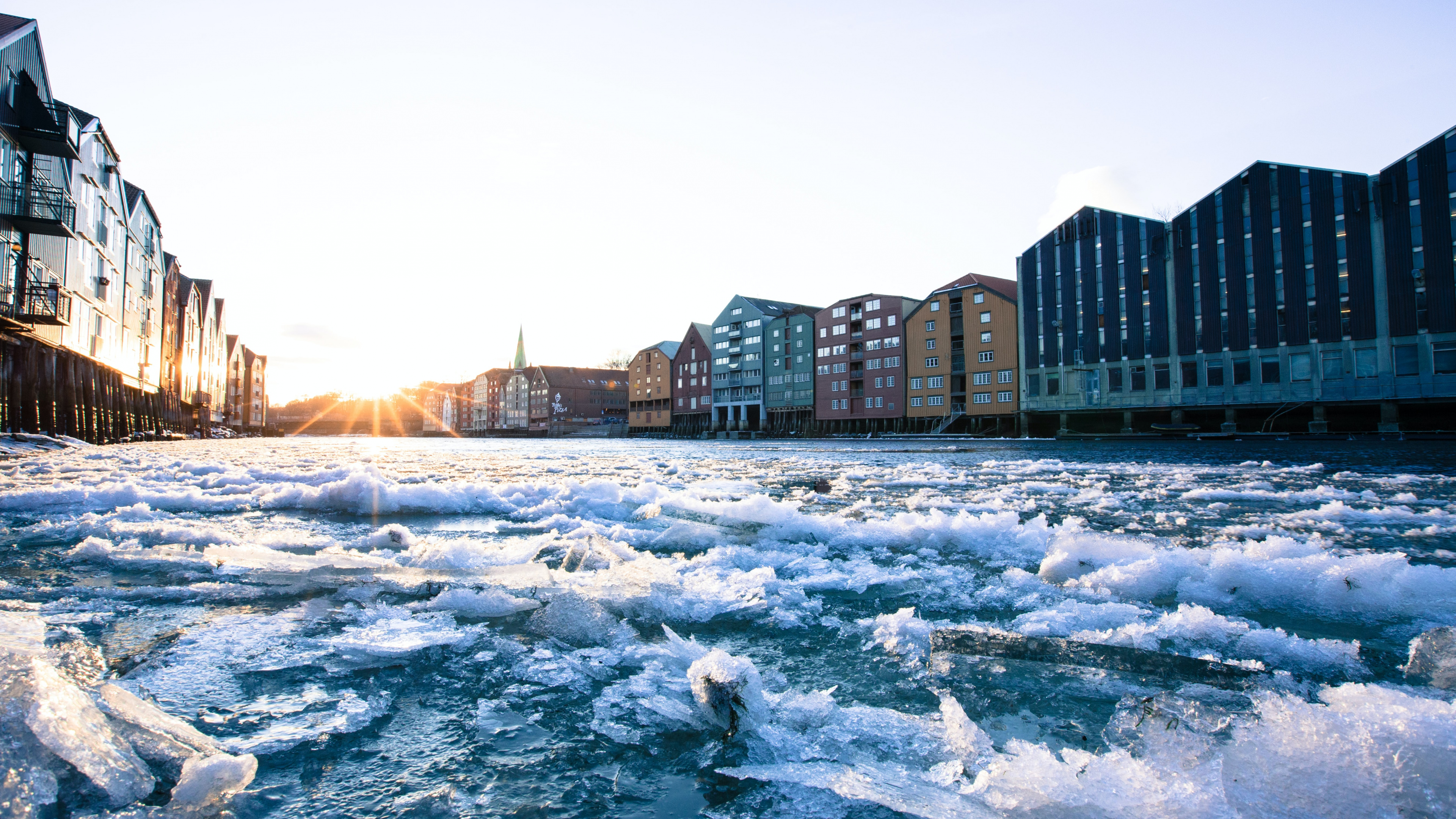 Trondheim, Erlend Ekseth, Water, Building, Cloud. Wallpaper in 3840x2160 Resolution