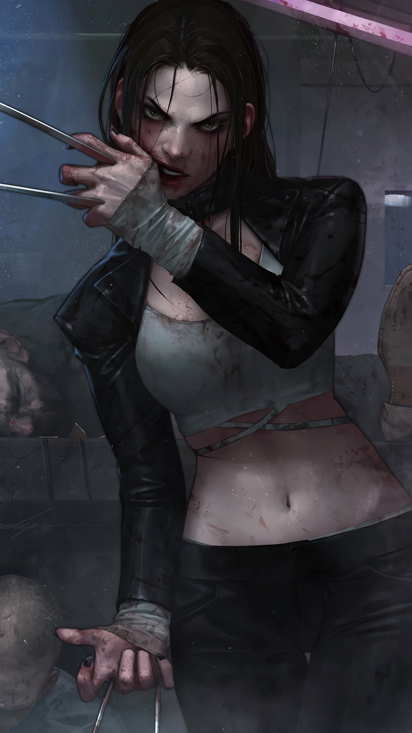Jeehyung Lee x 23, X-Men: La Decisión Final, X-23, Wolverine, Psylocke. Wallpaper in 1440x2560 Resolution