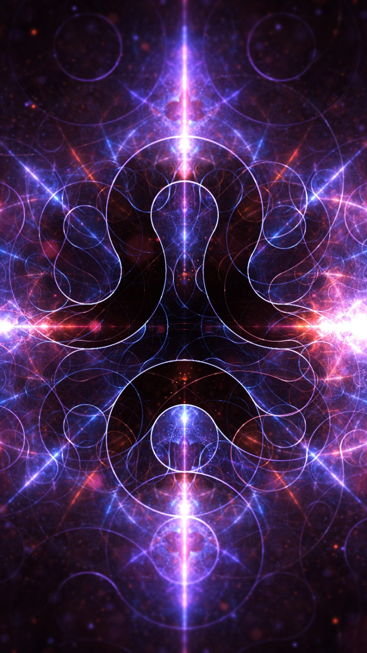 光, 分形技术, 分形, 紫色的, 天文学对象 壁纸 750x1334 允许