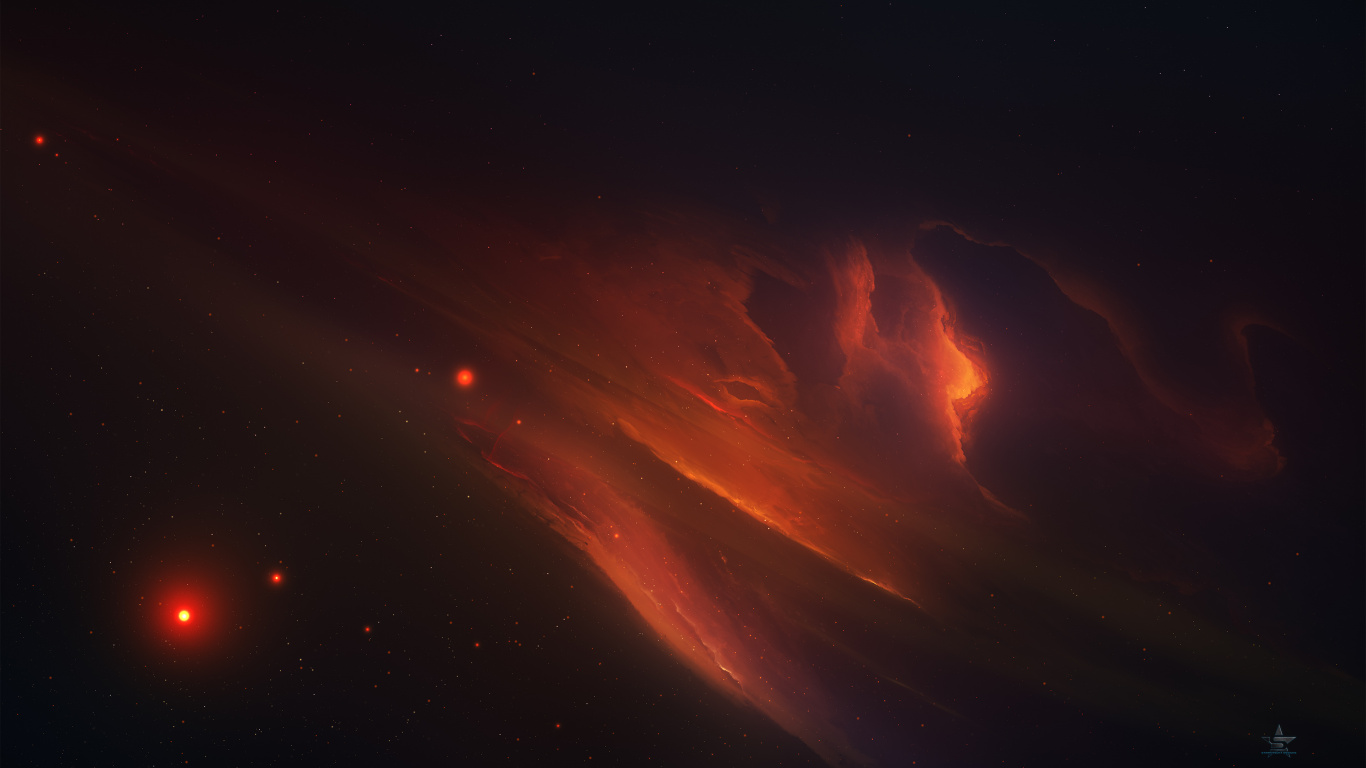 Orange and Red Fire During Night Time. Wallpaper in 1366x768 Resolution