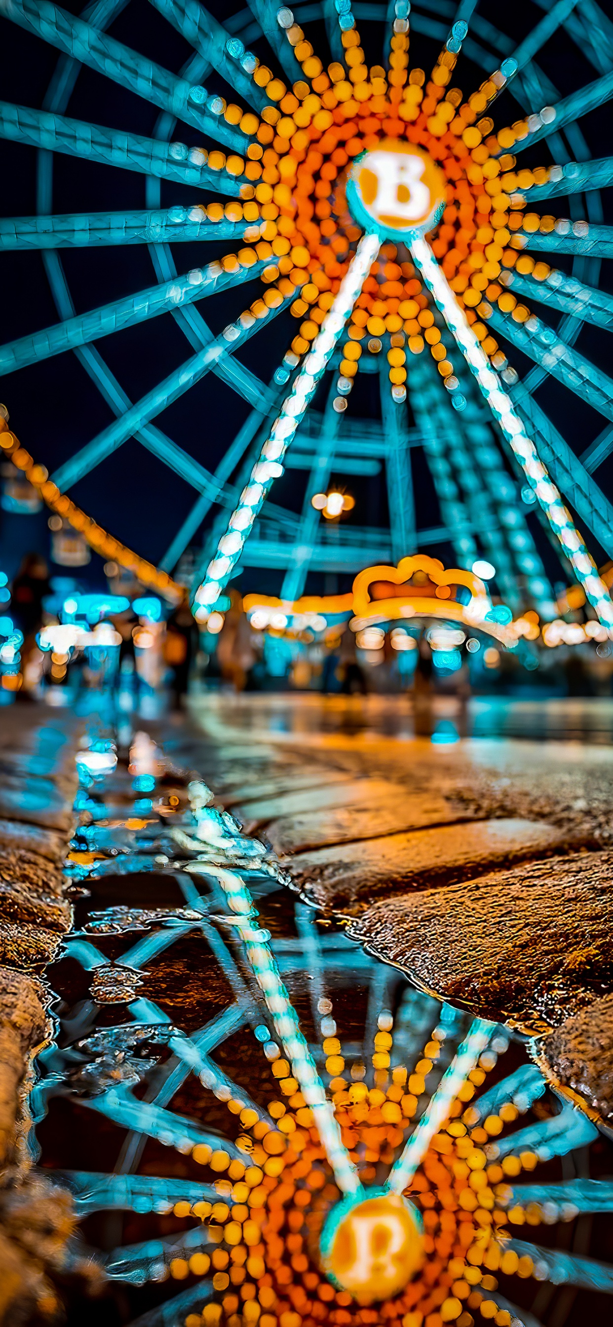 Riesenrad, Licht, Blau, Natur, Gelb. Wallpaper in 1242x2688 Resolution
