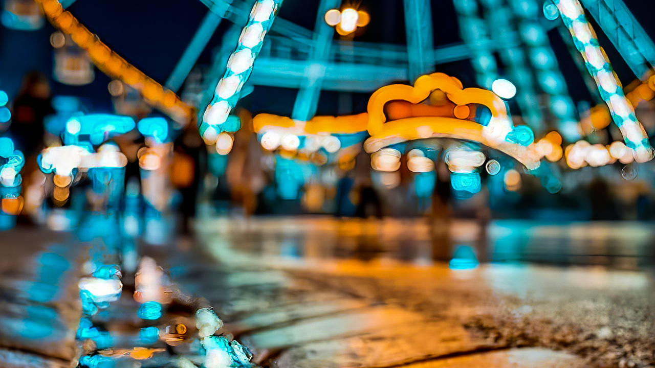 Riesenrad, Licht, Blau, Natur, Gelb. Wallpaper in 1280x720 Resolution