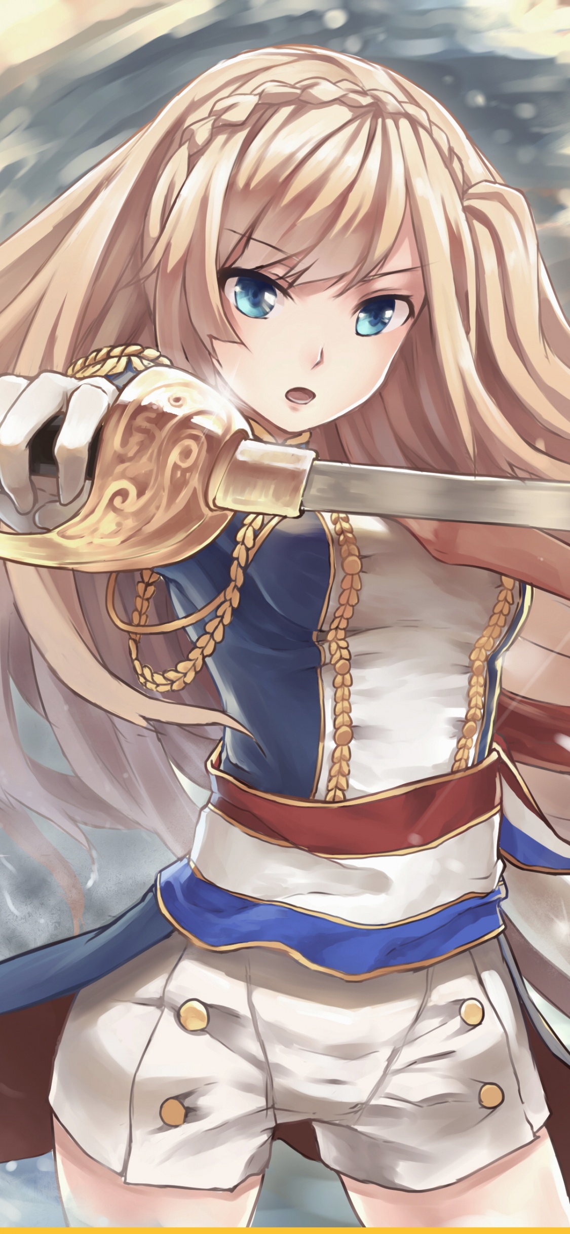 Anime-Charakter Mit Blonden Haaren. Wallpaper in 1125x2436 Resolution