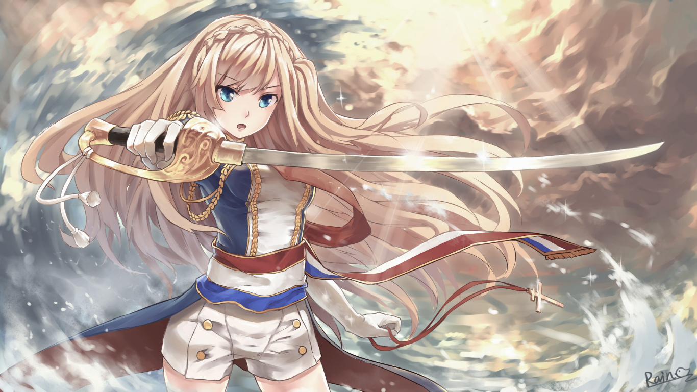 Personnage D'anime Fille Aux Cheveux Blonds. Wallpaper in 1366x768 Resolution