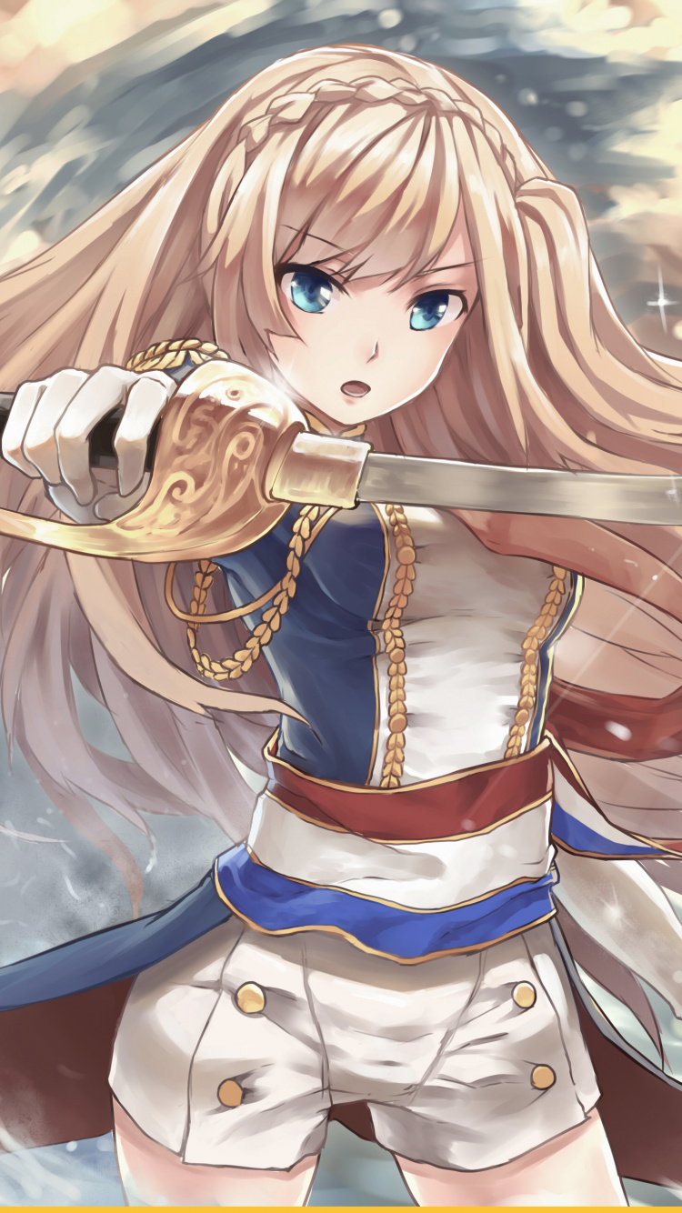 Personnage D'anime Fille Aux Cheveux Blonds. Wallpaper in 750x1334 Resolution