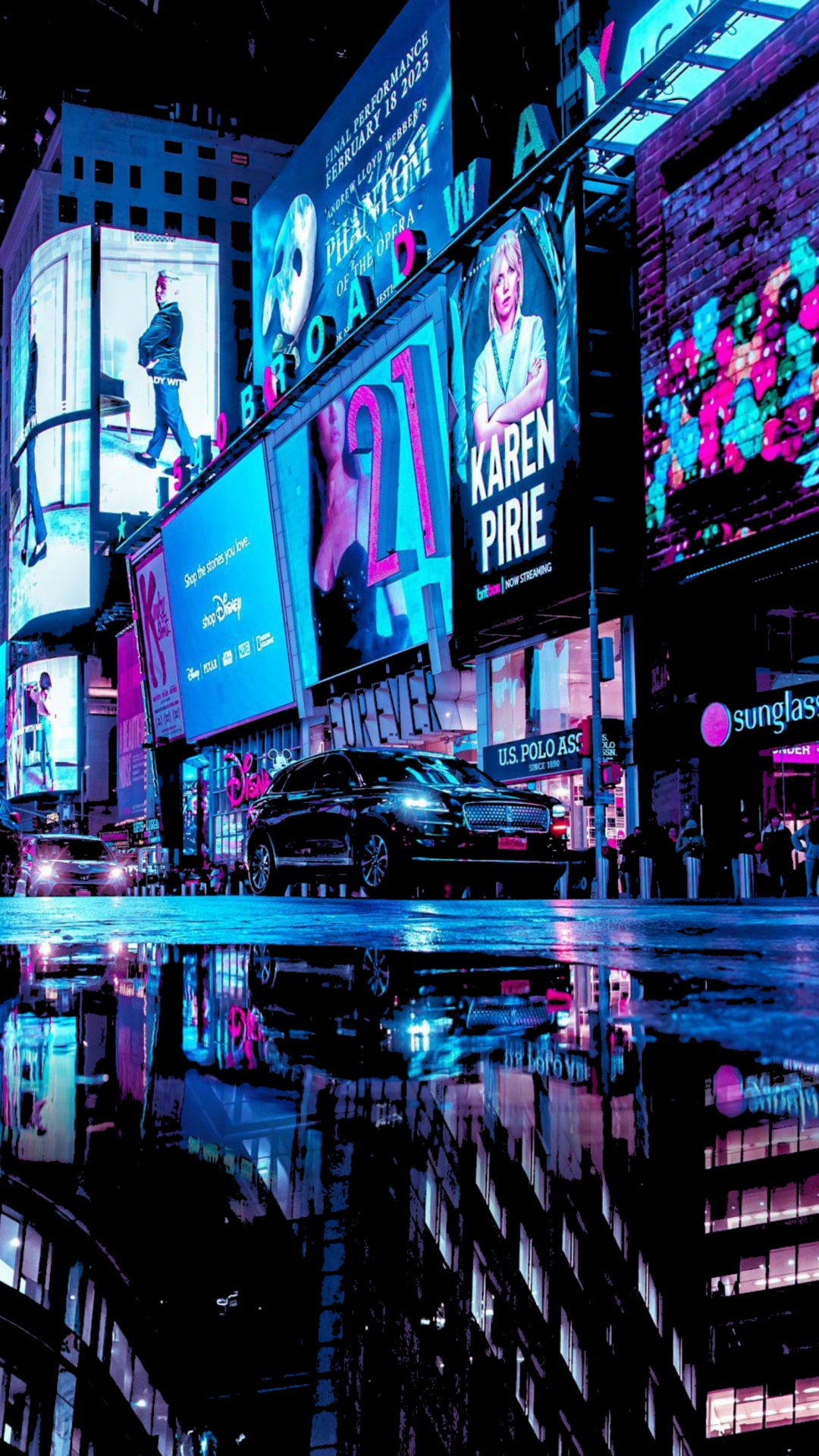 Billboard, Times Square, One Piece, Divertissement, Magenta. Wallpaper in 1080x1920 Resolution