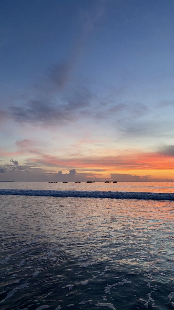 Sea, Fluid, Liquid, Cloud, Dusk. Wallpaper in 720x1280 Resolution