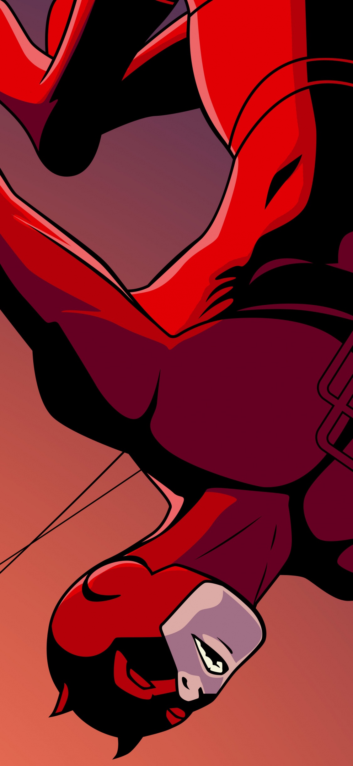 Rote Und Schwarze Drachenillustration. Wallpaper in 1125x2436 Resolution